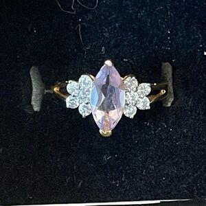 Simulated amethyst ring